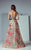 3183 Illusion Embroidered High Low Gown