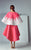 3184 Embroidered Cape High Low Gown