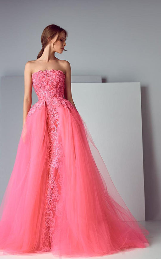 3187 Gossamer Lace Embroidered Gown