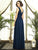 Dessy Collection - 2894 Lux Chiffon Sleeveless V-neck Dress In Blue