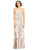 Dessy Collection - 2894 Lux Chiffon Sleeveless V-neck Dress In Floral and Pink