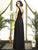 Dessy Collection - 2894 Lux Chiffon Sleeveless V-neck Dress In Black