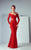 3188 Long Sleeve Scroll Embroidered Gown