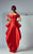 3189 Off-Shoulder Peplum Satin Gown