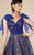MNM Couture - 2319 Ribbon Accented Embroidered Gown in Blue