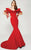 MNM Couture - 2363 Tiered Off-Shoulder Mermaid Gown In Red