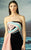 MNM Couture - Pleated Straight Across Mermaid Dress G0792 in Black