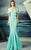 MNM Couture - Textured Off-Shoulder Mermaid Gown G0803 in Green