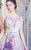 MNM Couture - Sleeveless Floral Print High-Low Gown K3474 in Purple and Floral