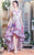 MNM Couture - Sleeveless Floral Print High-Low Gown K3474 in Purple and Floral