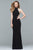 Faviana - Illusion Side Paneled Long Jersey Gown 7943 In Black