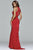 7945 Long halter dress with cut-outs at waist