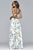 Faviana - 7946 Chiffon v-neck dress with full skirt and lace-up back In White