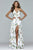 Faviana - 7946 Chiffon v-neck dress with full skirt and lace-up back In White