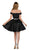 Poly USA - 7948 Off-Shoulder Embellished A-Line Cocktail Dress In Black