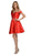 Poly USA - 7948 Off-Shoulder Embellished A-Line Cocktail Dress In Red