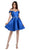 Poly USA - 7948 Off-Shoulder Embellished A-Line Cocktail Dress In Blue