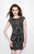 Primavera Couture - 1901 Flashy Embellished Mini Dress  In Black