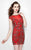 Primavera Couture - 1901 Flashy Embellished Mini Dress  In Red
