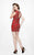 Primavera Couture - 1901 Flashy Embellished Mini Dress  In Red