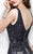 Primavera Couture - 1905 Embellished V-neck Sheath Dress  In Blue
