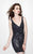 Primavera Couture - 1905 Embellished V-neck Sheath Dress  In Blue