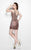 Primavera Couture - 1905 Embellished V-neck Sheath Dress  In Red