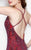 Primavera Couture - 1908 Beaded Deep V-neck Sheath Dress In Red and Purple