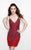 Primavera Couture - 1908 Beaded Deep V-neck Sheath Dress In Red and Purple