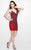 Primavera Couture - 1908 Beaded Deep V-neck Sheath Dress In Red and Purple