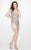 Primavera Couture - 1908 Beaded Deep V-neck Sheath Dress In Pink