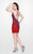 Primavera Couture - 1908 Beaded Deep V-neck Sheath Dress In Red and Purple