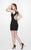 Primavera Couture - 1911 Beaded V-Neck Cocktail Dress In Black