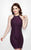 Primavera Couture - 1912 Beaded Halter Cocktail Dress In Purple