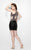 Primavera Couture - 1913 Beaded V-neck Sheath Dress In Black and Pink