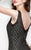 Primavera Couture - 1928 Sleeveless Sequined V Neck Short Dress In Black