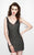 Primavera Couture - 1928 Sleeveless Sequined V Neck Short Dress In Black