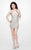 Primavera Couture - 1928 Sleeveless Sequined V Neck Short Dress In Silver