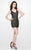 Primavera Couture - 1928 Sleeveless Sequined V Neck Short Dress In Black