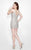 Primavera Couture - 1928 Sleeveless Sequined V Neck Short Dress In Silver
