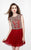Primavera Couture - 1946 Cap Sleeve Beaded Cocktail Dress In Red