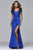 Faviana Long stretch faille satin with side cutouts 7954 In Blue