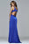 Faviana Long stretch faille satin with side cutouts 7954 In Blue