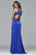 7954 Long stretch faille satin with side cutouts