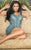 Scala - 48737 Sequined Deep V-Neck Sheath Dress in Blue
