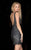Scala - 48737 Sequined Deep V-Neck Sheath Dress in Gray