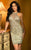 Scala - 48740 Bejeweled High Halter Neck Sheath Dress in Neutral