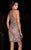 Scala - 48740 Bejeweled High Halter Neck Sheath Dress in Purple