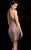 Scala - 48751 Geometric Beaded Halter Short Dress in Purple