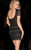 Scala - 48757 Sophisticated Beaded Short Sleeve Cocktail Dress In Black and Silver